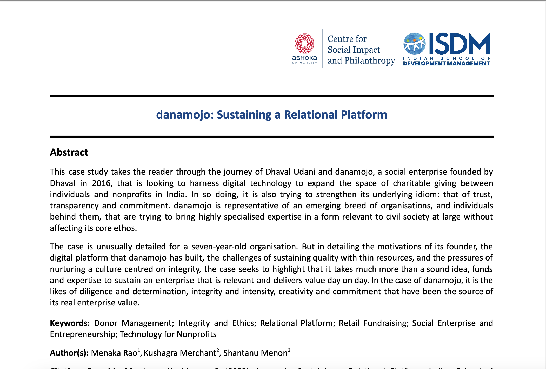 danamojo: Sustaining a Relational Platform	 Image