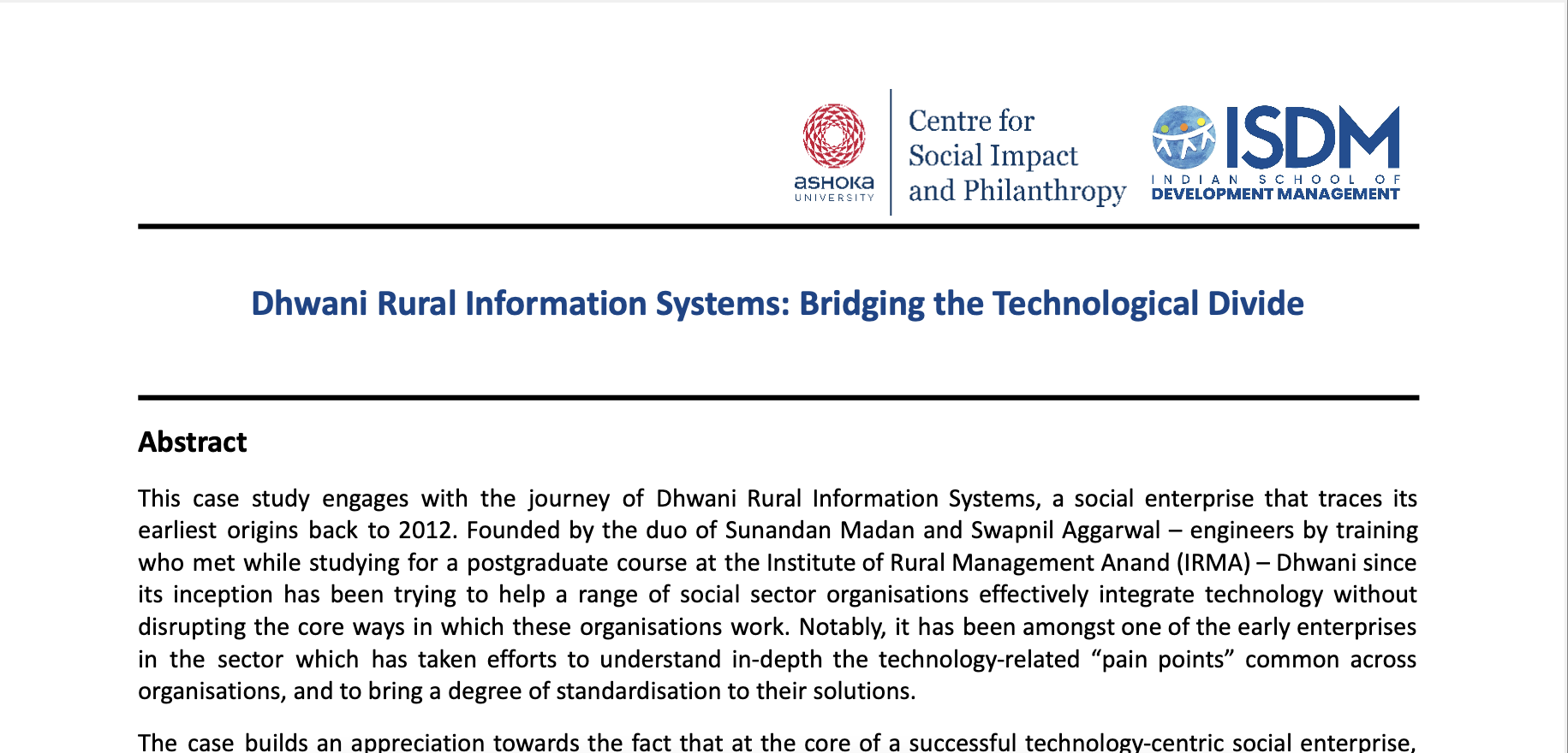 Dhwani Rural Information Systems: Bridging the Technological Divide Image