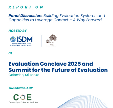 Building Evaluation Systems and Capacities to Leverage Context- A Way Forward 